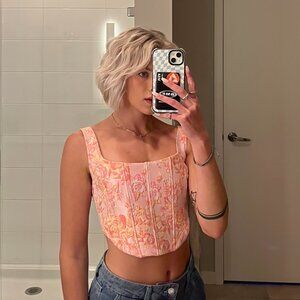 Pink Floral Corset